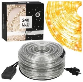 Bestent Svetelná reťaz - svetelný had 10m 240 LED 8 programov Teplá biela