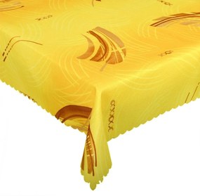 Obrus s nešpinivou úpravou, Vejár, žltý 40 x 160 cm