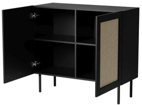 Komoda Juta 100 cm černá/hnědá