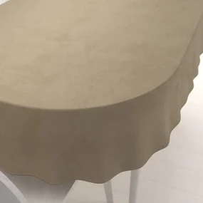 Biante Zamatový oválny obrus Velvet Prémium SVP-026 Kávovo béžový 140x220 cm