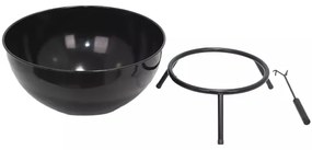 Prenosné ohnisko na drevo 57x30 cm čierne