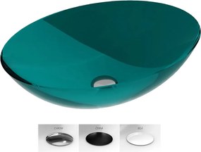 Besco Umývadlo na dosku zo syntetickej živice Anya 50x35 cm Ocean Breeze s výpustom Click-Clack BESCO-Typ výpuste: Click-Clack bez prepadu, chróm