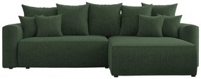 Rohová sedačka Baria (P) (tmavozelená). Akcia -20%. Vlastná spoľahlivá doprava až k Vám domov. 1133090