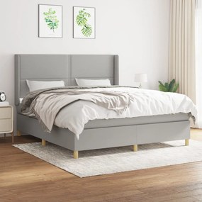 Boxspring posteľ s matracom bledosivá 180x200 cm látka 3131929