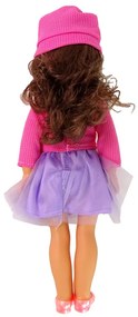 Lean Toys Veľká bábika dievčatko s hnedými vlasmi