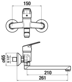 JIKA H3112E70042301 - Umyvadlová batéria TALAS 15x26,1 cm lesklý chróm