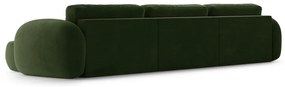 Zelená zamatová rozkladacia/s úložným priestorom rohová pohovka (do tvaru "U") Tonale – Cosmopolitan Design