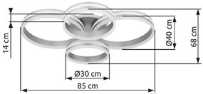 Globo 67260-90 - LED stmievateľné stropné svietidlo RUBIO LED/90W/230V 68x85 cm