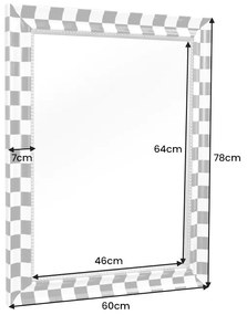 Dizajnové nástenné zrkadlo Hartwell 78 cm čierno-biele