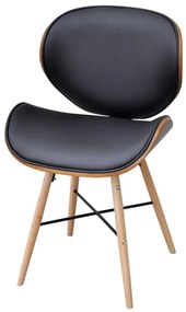 vidaXL Jedálenské stoličky 2 ks ohýbané drevo a umelá koža