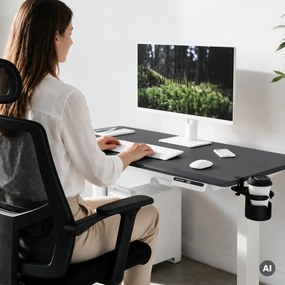 Elektrický stôl s nastaviteľnou výškou ergonomický bielo-antracitový,1200x600 mm: ARIA