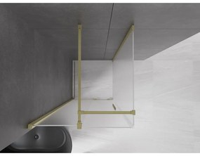 Mexen Velar, sprchový kút s posuvnými dverami 110 x 110 cm, 8mm sklo námraza, zlatá matná, 871-110-110-31-55