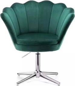 LuxuryForm DESIGN Kreslo FREY VELUR na striebornom kríži - zelené