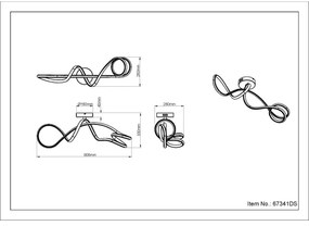 Globo 67341DS - LED Prisadený luster SWIRL LED/30W/230V čierna
