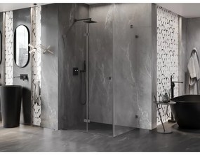 Mexen Lunar-F, skladací sprchový kút ľavý 100 x 70 cm, 8mm číre sklo, grafitový profil, 836-100-070-95-00-L