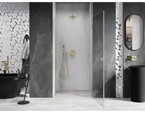 Mexen, Mexen Lunar-B výklopné pravé sprchové dvere 95 cm, transparentné, brúsené zlato - 832-095-000-55-00-P