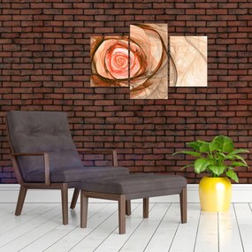 Obraz - Abstraktné ruže ružová s bielym pozadím (90x60 cm)
