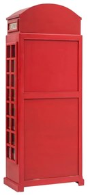 furniture-nabytek.cz - Masívna barová skriňa Telefonná búdka, lakovaná, červená – 78×44×200 cm