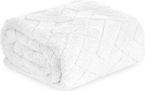DEKA Z MIKROFLANELU CARO 200X220 CM BIELA