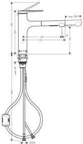 Hansgrohe Zesis M33, drezová batéria 160, s výsuvnou spŕškou, čierna matná, HAN-74801670