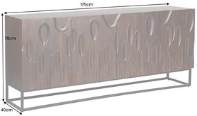 Dizajnová komoda Lameez 175 cm tmavohnedá akácia