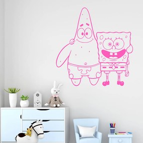 Veselá Stena Samolepka na stenu na stenu SpongeBob a Patrick Farba: černá
