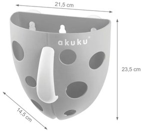 Plastový box na hračky do vane Akuku sivý