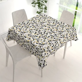Biante Dekoračný štvorcový obrus Leona LN-065 Zlato-čierna mozaika 60x60 cm