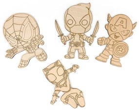 Veselá Stena Drevené vyfarbovacie postavičky Avengers a Deadpool