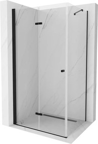 Mexen Lima, sprchovací kút 80 (dvere) x 110 (stena) cm, 6mm číre sklo, čierny profil, 856-080-110-70-00