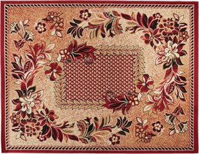 TA Koberec 7192B TMAVO BÉŽOVÁ ATLAS PP ČERVENÁ Rozmer: 40x60 cm