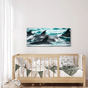Obraz - Delfíny v oceáne (120x50 cm)