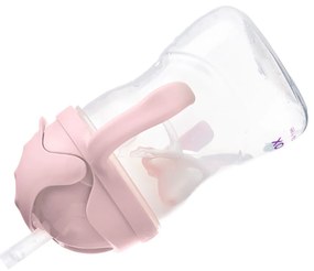 Hrnček so slamkou - ružový 240 ml