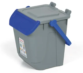 Mobil Plastic Plastový odpadkový kôš na triedenie odpadu ECOLOGY, 25 l, sivá/modrá