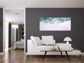 Obraz - Tyrkysová abstrakcia (120x50 cm)