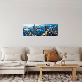 Obraz - Mestská sieť (s hodinami) (90x30 cm)