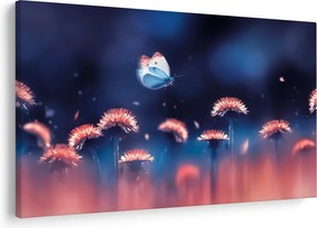 Obraz púpav s modrým motýľom (90x60 cm)