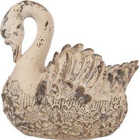 Decorative Figurine Swan 18x11x17 Cm Beige Ceramic Material - 18*11*17 cm