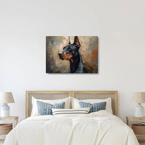 Obraz - Portrét Dobermana (70x50 cm)