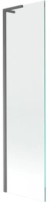 Mexen Next, vaňová zástena 1-krídlová 50 x 150 cm, fixné krídlo, 6 mm číre sklo, brúsený grafit profil, 895-050-000-03-00-66
