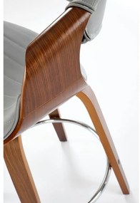 HALMAR Barová stolička H-123, sivá/orech