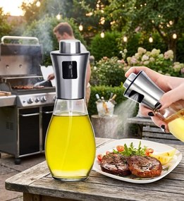 Dávkovač oleja s rozstrekovačom 200 ml - strieborný