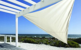 Tieniaca plachta na balkón - trojuholník - 3m - béžová (180g/m2)