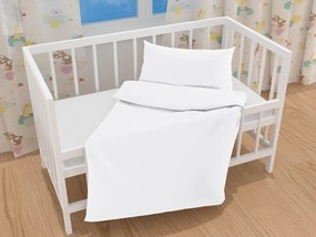 Biante Detské saténové posteľné obliečky do postieľky ST-001 Biele Do postieľky 90x140 a 40x60 cm