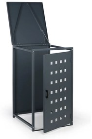 Prístrešok na popolnicu do objemu 240 l, 123,5 x 67 x 77,3 cm, prístavný, sivá