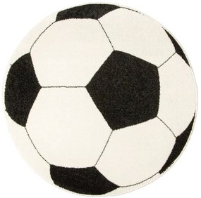 Koberec Weliro futbalová lopta, čierny / krémový