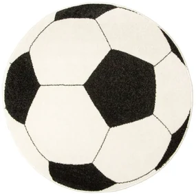 Koberec Weliro futbalová lopta, čierny / krémový