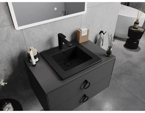 Mexen Atena, umývadlo na zapustenie do dosky 41 x 41 cm, čierna matná, 25014170