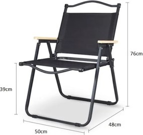 Skladacie turistické kreslo s nosnosťou 130kg - čierne