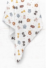 Biela mušelínová detská deka 75x100 cm Zoo – Mijolnir